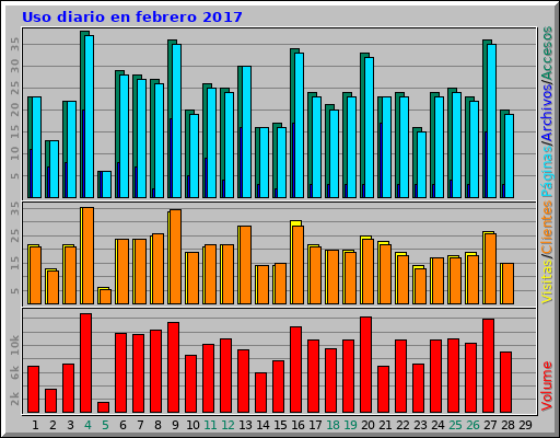 Uso diario en febrero 2017